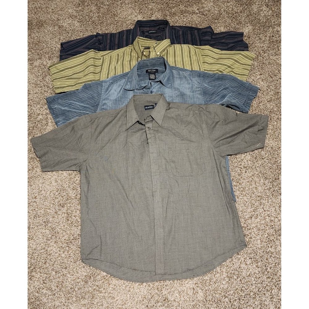 Puritan Lot Of 4 Mens Button Down Casual Dress Shirts Size Large